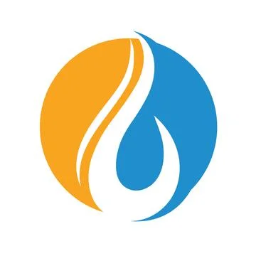 Water and fire logo symbol Stock Illustration