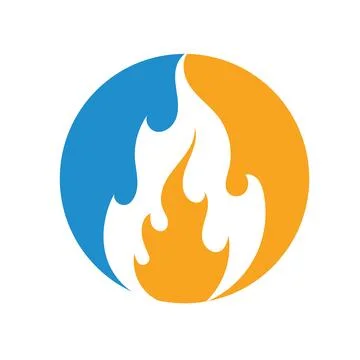 Water and fire logo symbol Stock Illustration