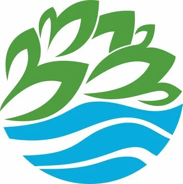 Water and leaf Logo Illustrazione stock
