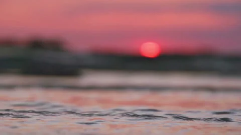 Water and waves on beach in slow motion Stock Footage 64228935