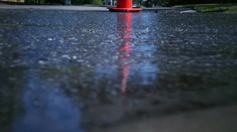 Water on Asphalt RACK Stock Footage 602175