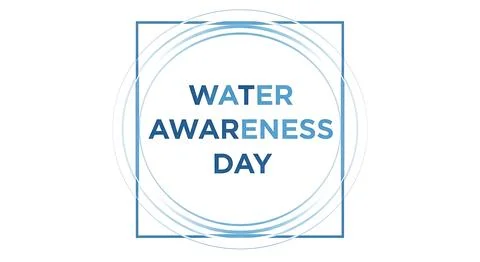 Water awareness day text inside geometric square and blue ripple circles on.. Stock Illustration
