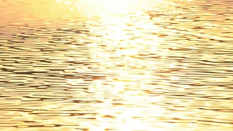 Water backgroun surface motion from sunset in pond background, golden wave Vídeo Stock 125439103