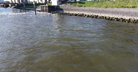 Water background, oude Mass River, Rotterdam Stock Footage 97427125