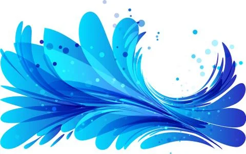 Water background with a round frame Stock Illustration