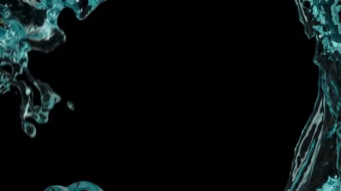 Water background - turquoise water flows in circular motion, on black (FULL HD) Stock Footage 72460009