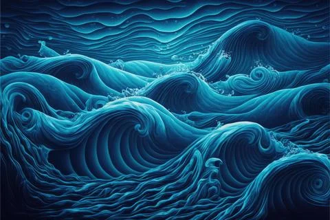 Water background, wave, transparent texture, Made by AI,Artificial intelligen Stock Illustration