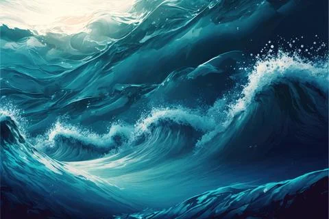 Water background, wave, transparent texture, Made by AI Stock Illustration