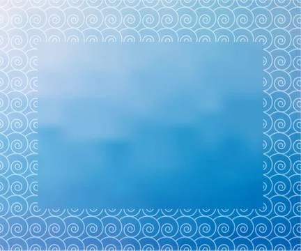 Water background with white waves border Stock Illustration