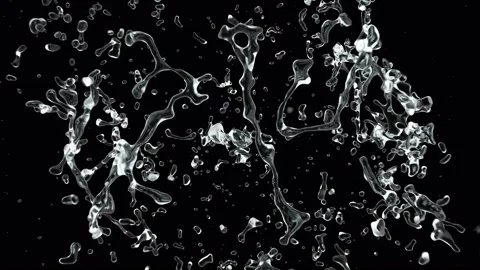 Water ball explosion on black background Stock Footage 120774831