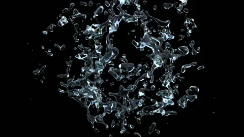 Water ball explosion on black Stock Footage 119526257