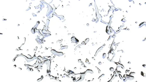 Water ball explosion on white Stock Footage 119666735