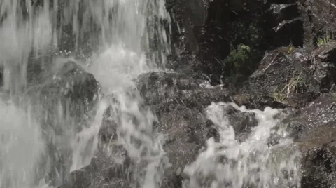 Water banging on rocks Stock Footage 40016786