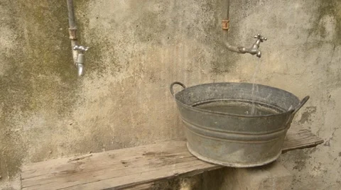 Water into Basin Stock Footage 43065625