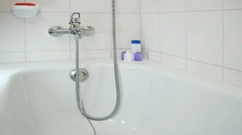 Water in the bathtub Stock Footage 11017609