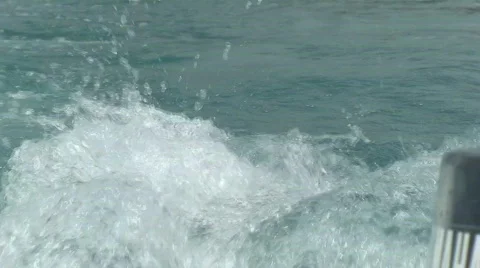 Water behind boat Stock Footage 798491