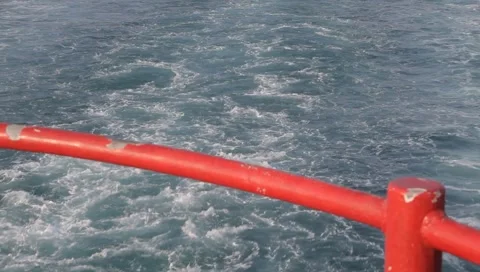 Water behind a boat Video stock 5042748