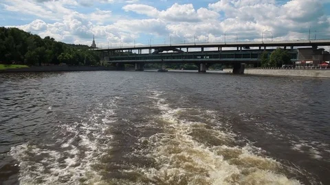 The water behind the ship Stock Footage 77752580