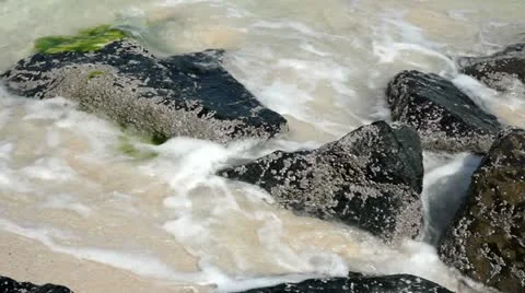 Water between rocks Stock Footage 12562981
