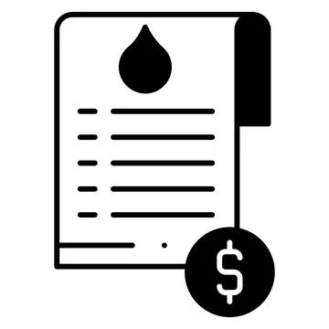Water Bill Dualtone Icon Stock Illustration