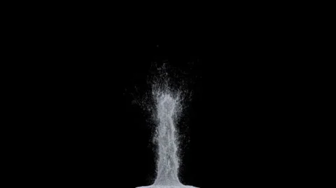 Water Blast Explosion in slow motion with alpha Stock Footage 37358679