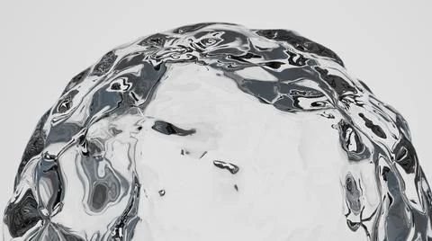 Water blob isolated on white background - closeup. 3D CGI Stockillustratie