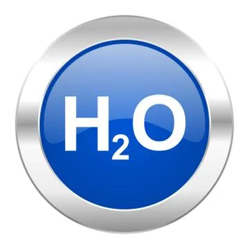 Water blue circle chrome web icon isolated. Stock Illustration