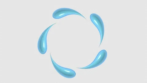 Water blue drops rotate in a circle Vidéo 157691900