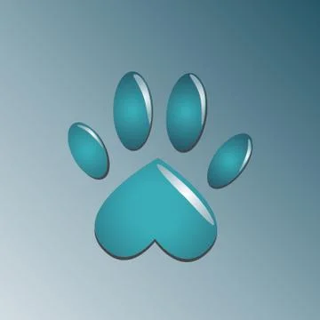 Water blue paw Stock Illustration