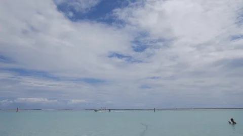 Water Boat Pullaway Stock Footage 113632386