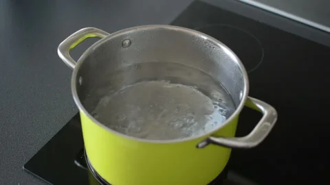Water is boiling Stock Footage 120639665