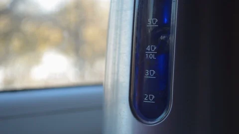 Water boiling inside electric tea kettle macro closeup 스톡 동영상 89469521