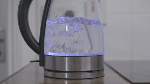 Water Boiling in Kettle Stock Footage 128812548