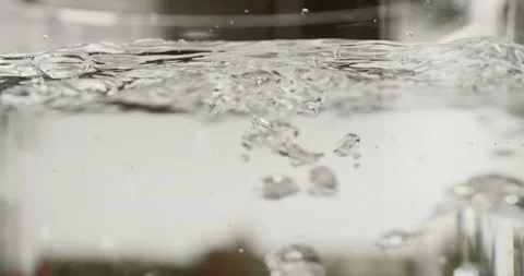 Water boiling macro view Stock-Footage 201313993