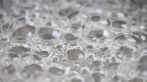 The water is boiling on the pan , sponge texture background Stock Footage 113406915