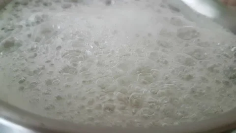 The water is boiling in a saucepan close-up Stock Footage 88632737