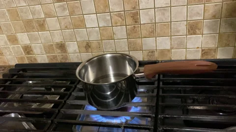 Water boiling stock Stock Footage 145608980