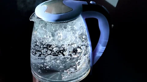 Water boils in a The process of Stock Video Pond5