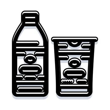 Water bottle and cup vector icon design Stock Illustration