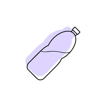 Water in a bottle with color shadow vector icon in camp set Stock Illustration