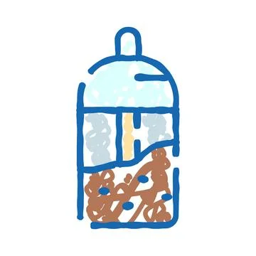 Water bottle containing different layers and liquid Stock Illustration