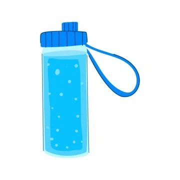Water bottle containing refreshing liquid for hydration and sport Stock Illustration