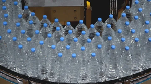 Small Water Plastic Bottle Rotates On Stock Footage Video (100