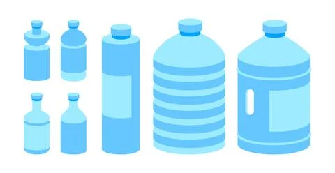 Water bottle. Empty plastic bottles. PET Bottle. Recyclable and easy to store Иллюстрация