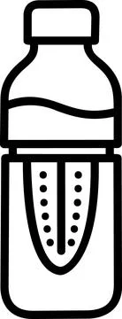 Water bottle with fruit infuser line art icon Stock Illustration