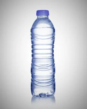 Water bottle on grey background Stock Photos