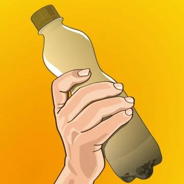 Water Bottle in hand Stock Illustration