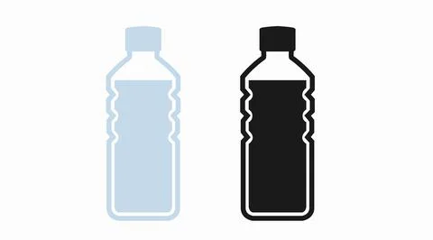 Water Bottle Icon Set Illustrazione stock