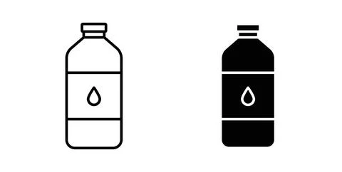 Water bottle icon symbol. Vector illustration pack in black color. Stock Illustration