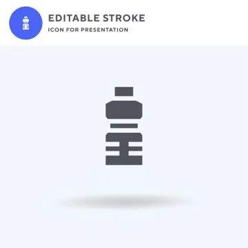 Water Bottle icon vector, filled flat sign, solid pictogram isolated on white Stock Illustration